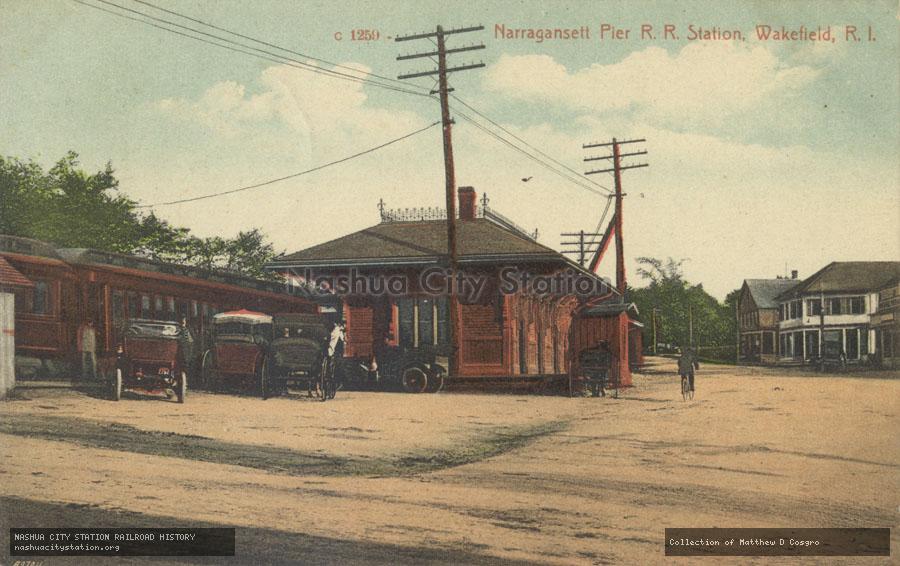 Postcard: Narragansett Pier Railroad Station, Wakefield, Rhode Island